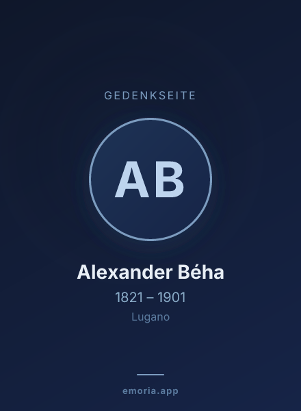 Gedenkportrait von Alexander Béha