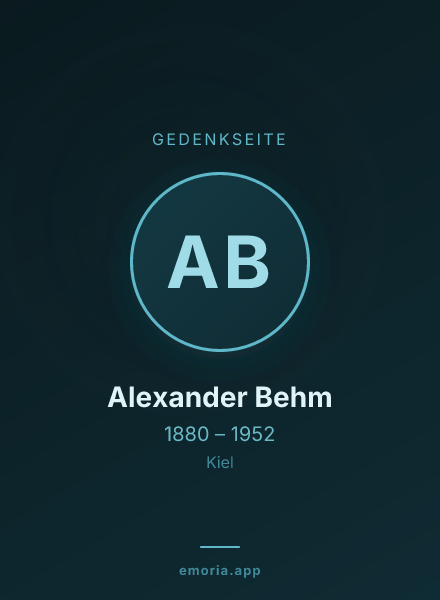 Gedenkportrait von Alexander Behm