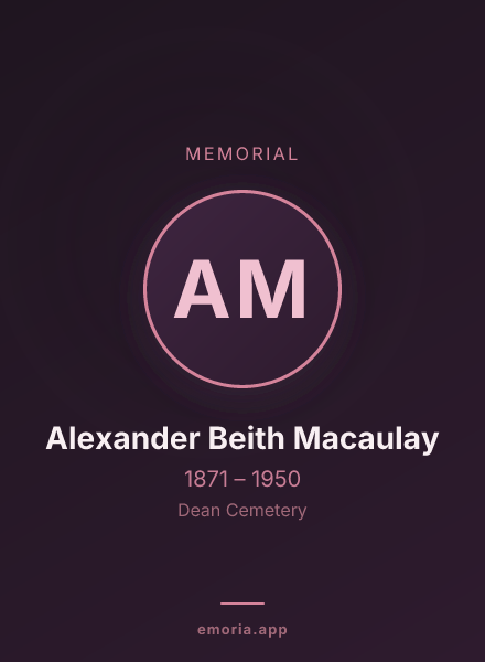 Memorial portrait of Alexander Beith Macaulay