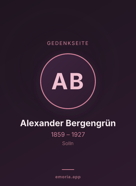 Gedenkportrait von Alexander Bergengrün