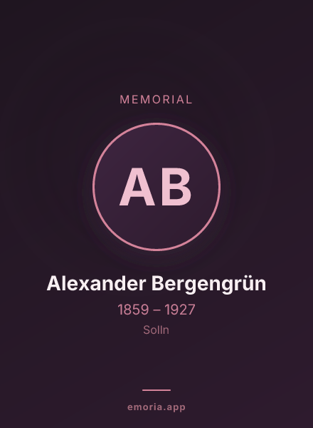 Memorial portrait of Alexander Bergengrün