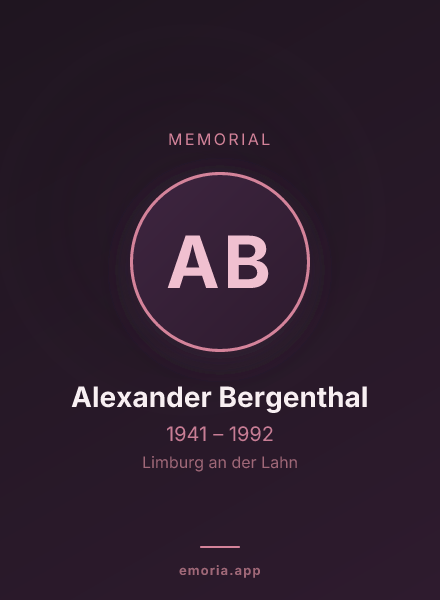 Memorial portrait of Alexander Bergenthal