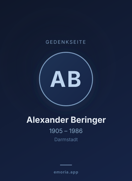 Gedenkportrait von Alexander Beringer