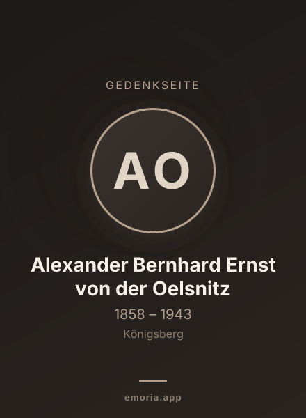 Gedenkportrait von Alexander Bernhard Ernst von der Oelsnitz