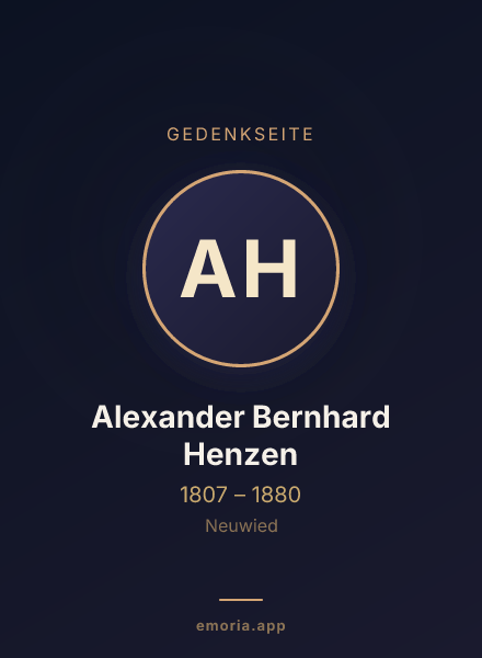 Gedenkportrait von Alexander Bernhard Henzen
