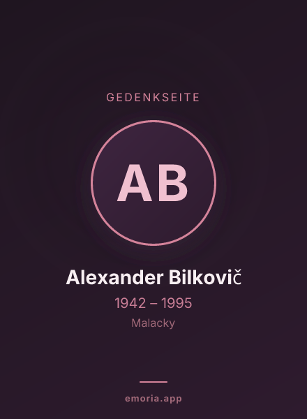 Gedenkportrait von Alexander Bilkovič