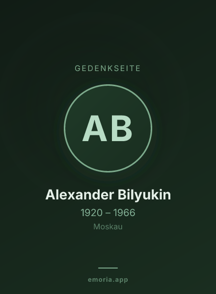 Gedenkportrait von Alexander Bilyukin