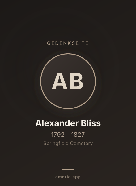 Gedenkportrait von Alexander Bliss