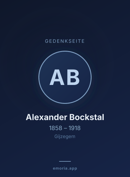 Gedenkportrait von Alexander Bockstal