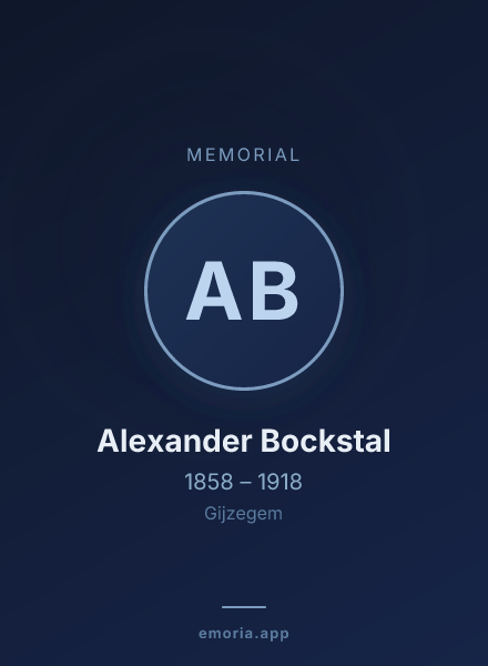 Memorial portrait of Alexander Bockstal
