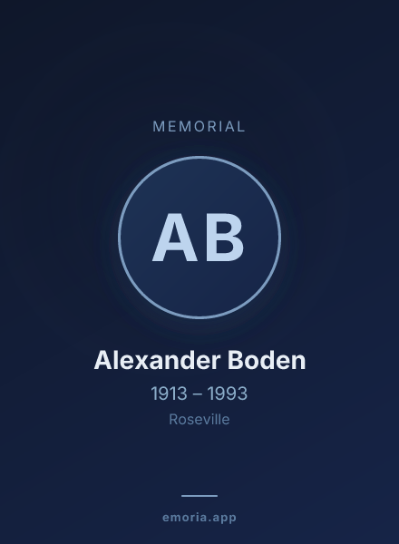 Memorial portrait of Alexander Boden