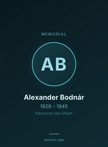 Memorial portrait of Alexander Bodnár