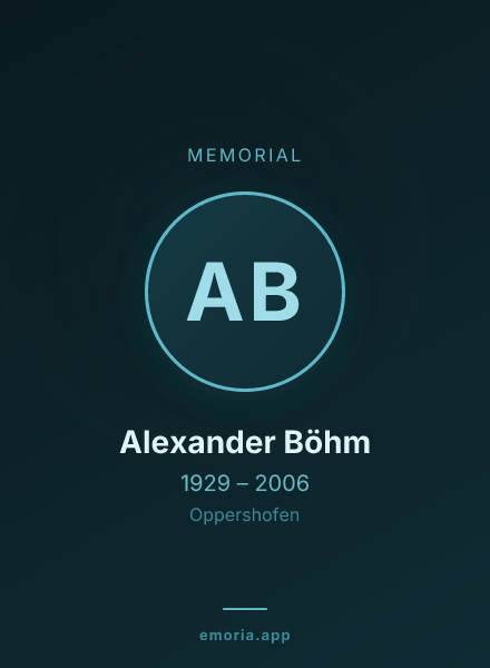 Memorial portrait of Alexander Böhm