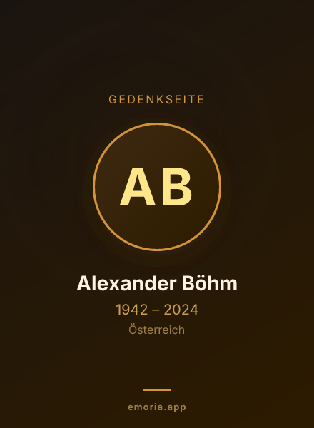 Gedenkportrait von Alexander Böhm
