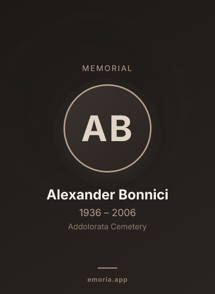 Memorial portrait of Alexander Bonnici