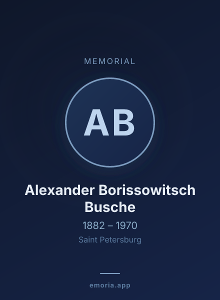 Memorial portrait of Alexander Borissowitsch Busche