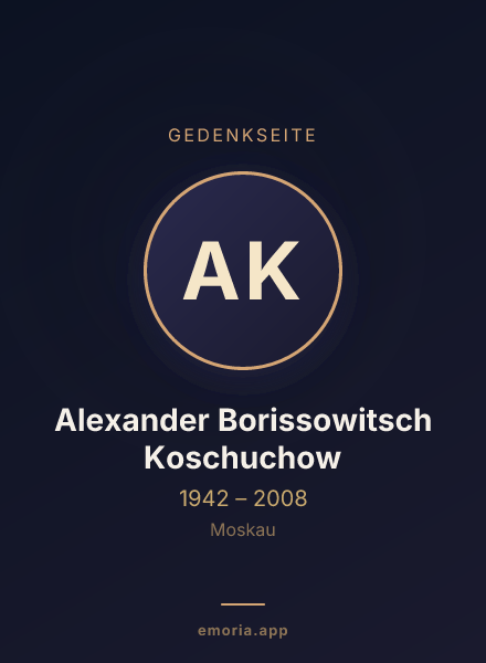 Gedenkportrait von Alexander Borissowitsch Koschuchow