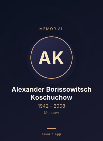 Memorial portrait of Alexander Borissowitsch Koschuchow