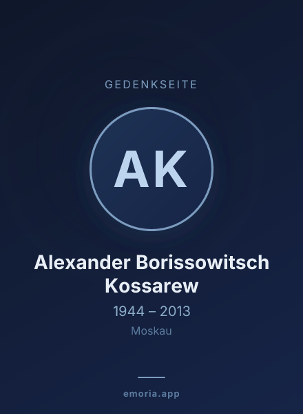 Gedenkportrait von Alexander Borissowitsch Kossarew