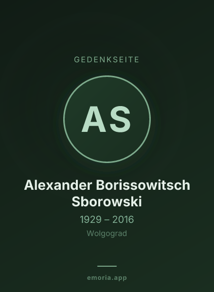Gedenkportrait von Alexander Borissowitsch Sborowski