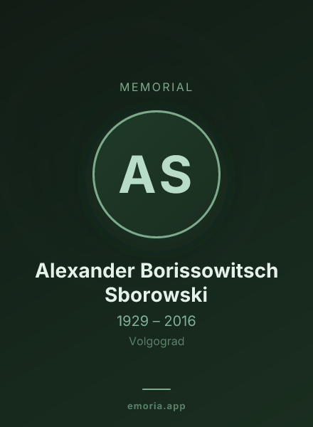 Memorial portrait of Alexander Borissowitsch Sborowski
