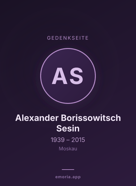 Gedenkportrait von Alexander Borissowitsch Sesin