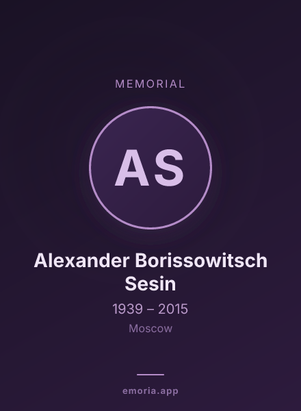 Memorial portrait of Alexander Borissowitsch Sesin