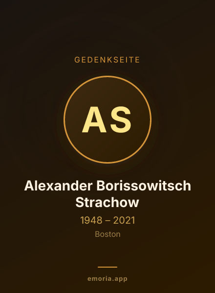 Gedenkportrait von Alexander Borissowitsch Strachow