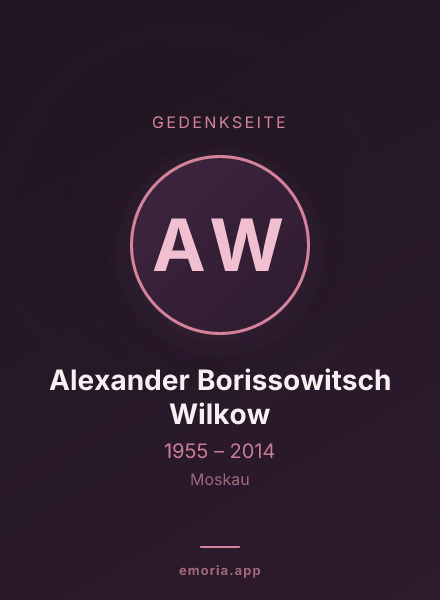 Gedenkportrait von Alexander Borissowitsch Wilkow
