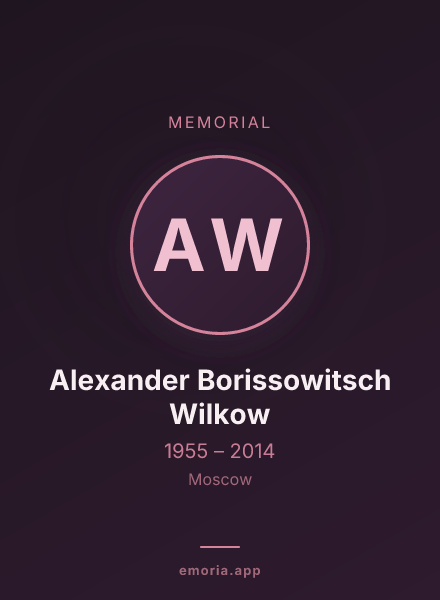 Memorial portrait of Alexander Borissowitsch Wilkow
