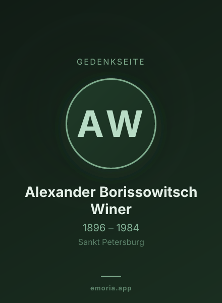 Gedenkportrait von Alexander Borissowitsch Winer