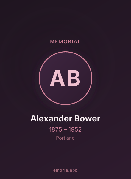 Memorial portrait of Alexander Bower