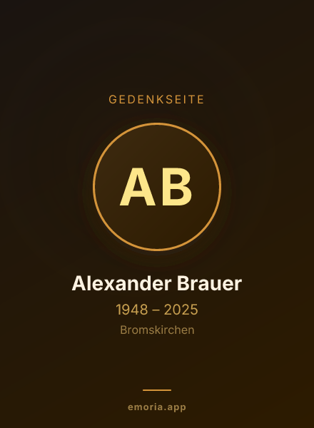 Gedenkportrait von Alexander Brauer