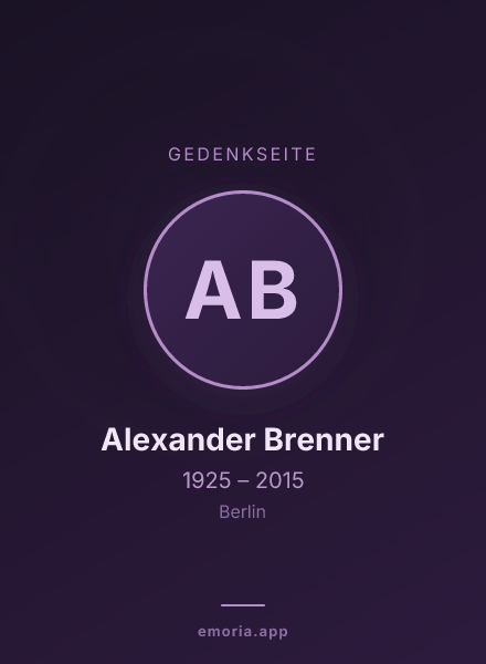Gedenkportrait von Alexander Brenner