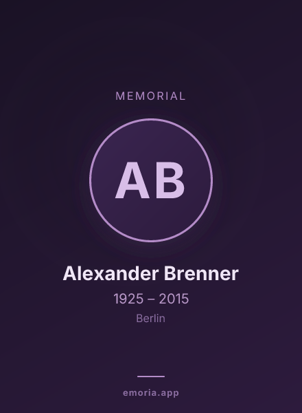 Memorial portrait of Alexander Brenner