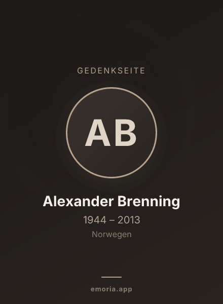 Gedenkportrait von Alexander Brenning