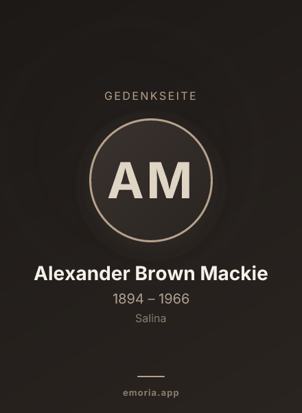 Gedenkportrait von Alexander Brown Mackie