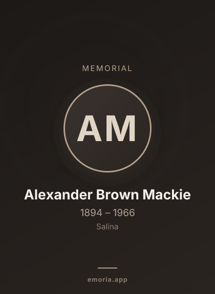 Memorial portrait of Alexander Brown Mackie
