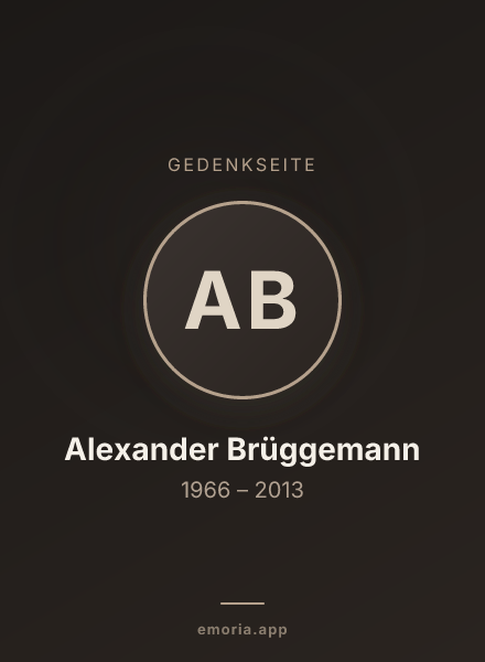 Gedenkportrait von Alexander Brüggemann