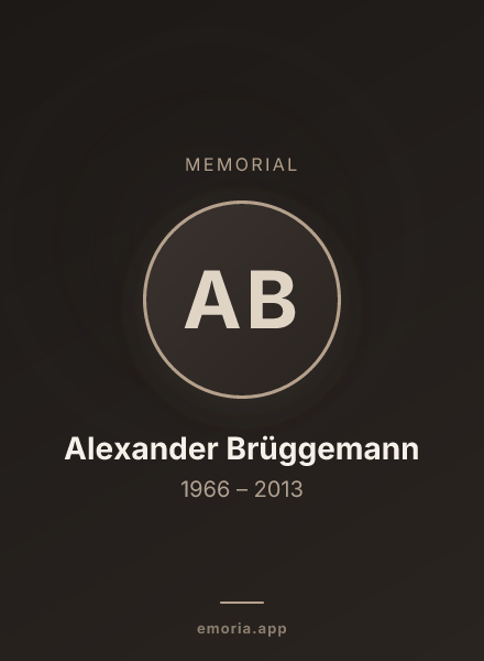 Memorial portrait of Alexander Brüggemann