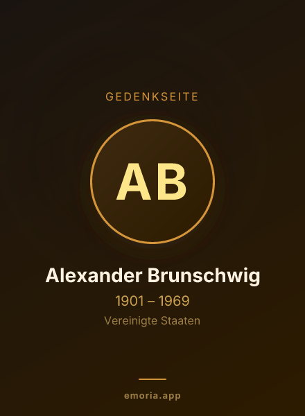 Gedenkportrait von Alexander Brunschwig