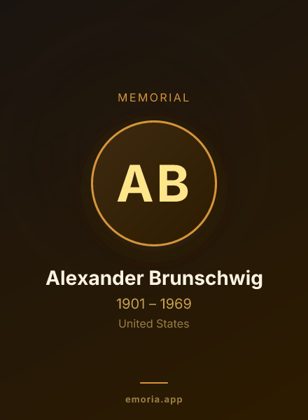 Memorial portrait of Alexander Brunschwig