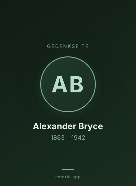 Gedenkportrait von Alexander Bryce