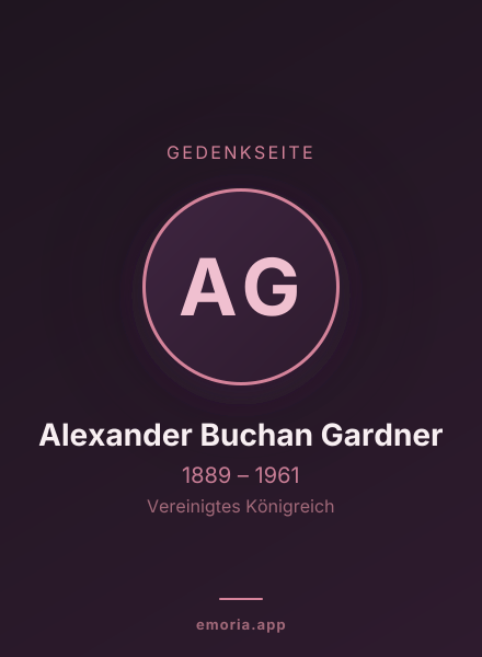 Gedenkportrait von Alexander Buchan Gardner