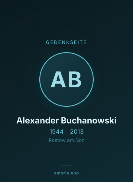 Gedenkportrait von Alexander Buchanowski