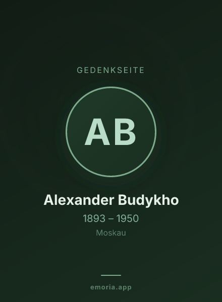 Gedenkportrait von Alexander Budykho