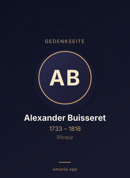 Gedenkportrait von Alexander Buisseret