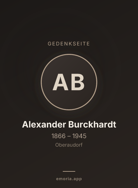 Gedenkportrait von Alexander Burckhardt