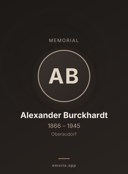 Memorial portrait of Alexander Burckhardt