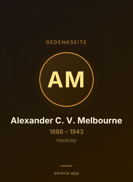 Gedenkportrait von Alexander C. V. Melbourne
